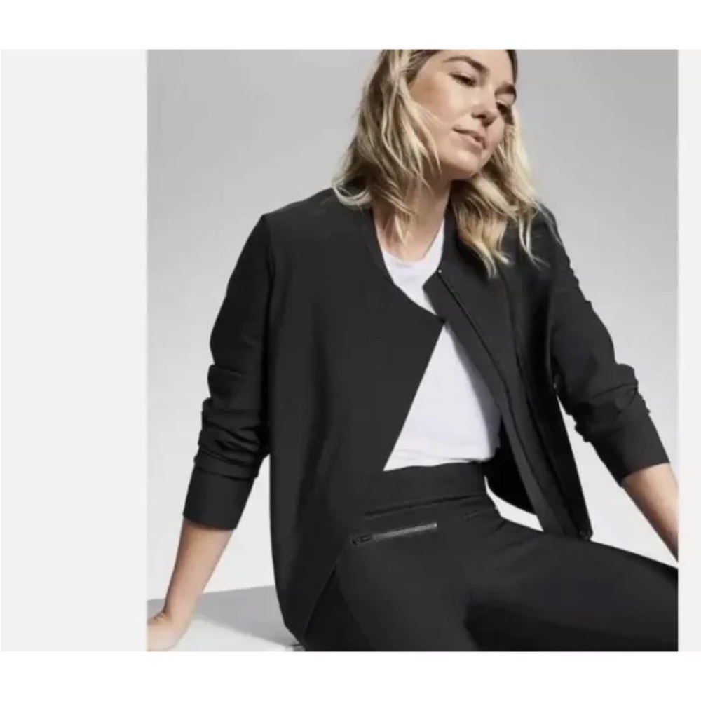 Athleta Stellar Double Front Zip Blazer Jacket Women’s Size Small - Picture 2 of 10
